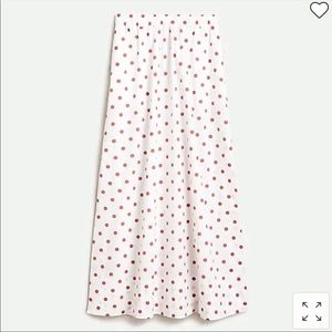 J. Crew Side Slit Cotton Poplin Polka Dot Maxi Skirt Size medium